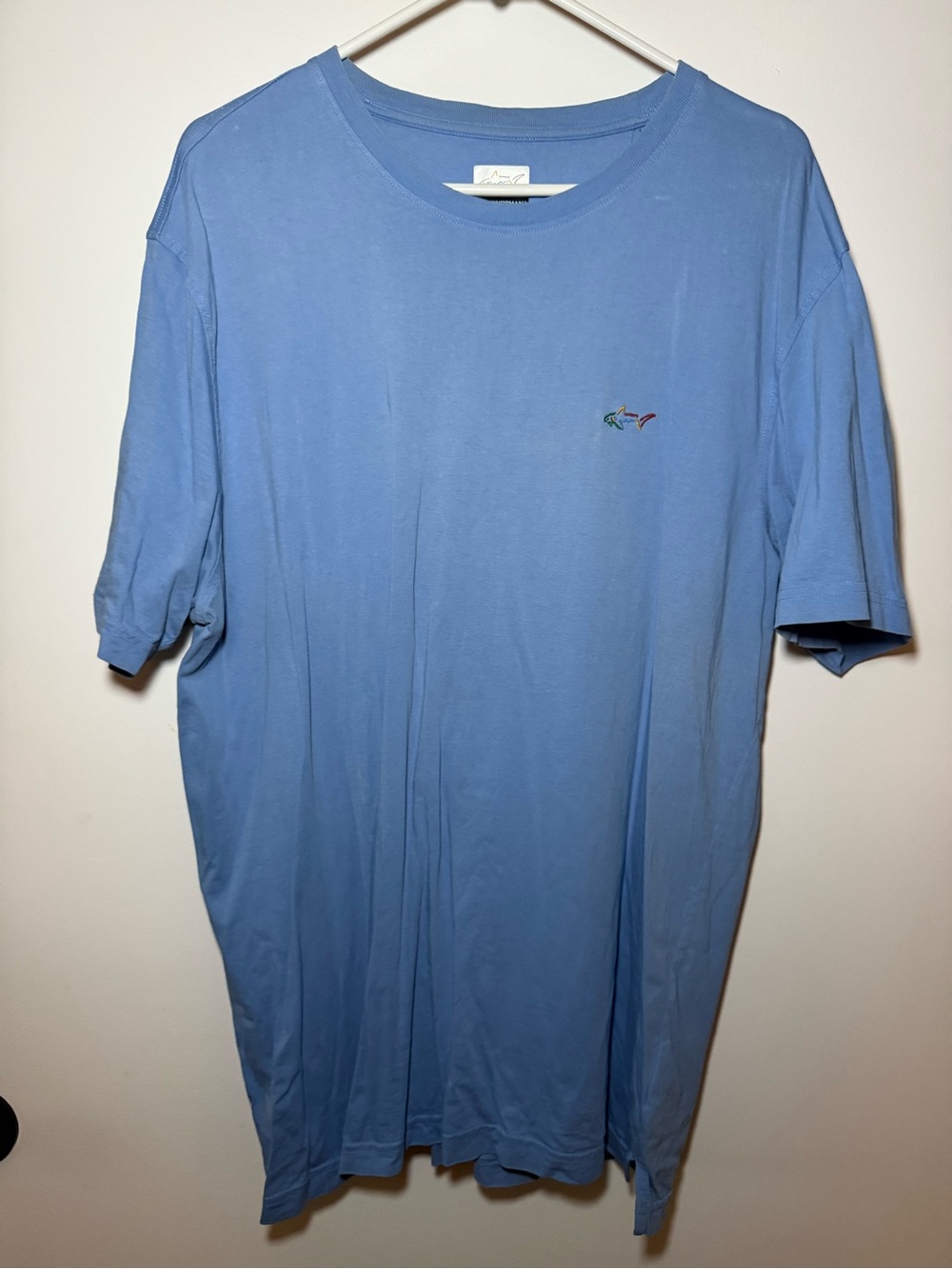 Greg Norman Men's Soft Cotton Shark T-Shirt Light Blue Size XL